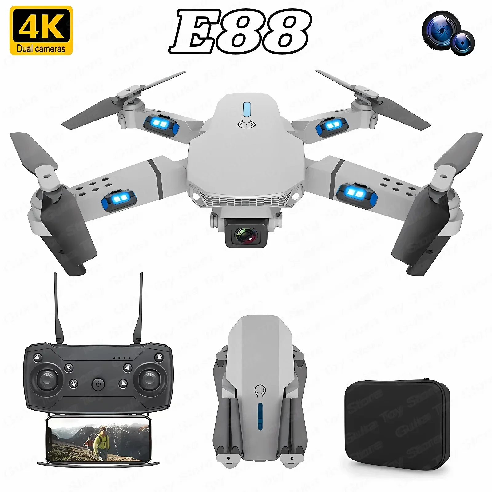 Drone Kf Rc - E88 Pro WIFI FPV Дрон Широкоугольный
