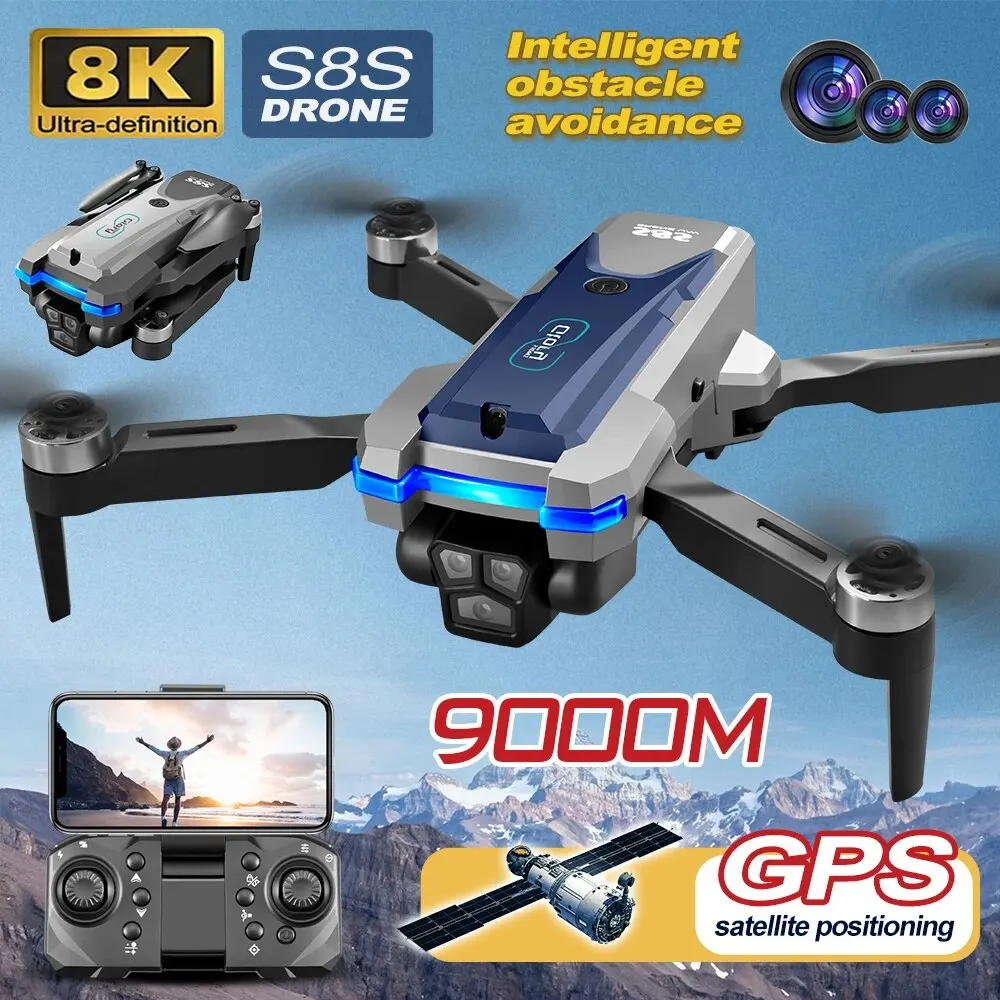 Drone Rc Team City - Складной Квадрокоптер S8S, GPS, Wi-Fi, 8K