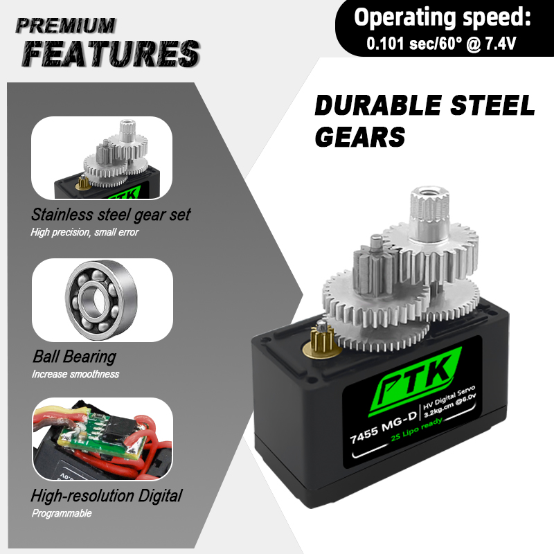 Цифровой сервопривод PTK 7455M – обзор и цена Rc Car Servo