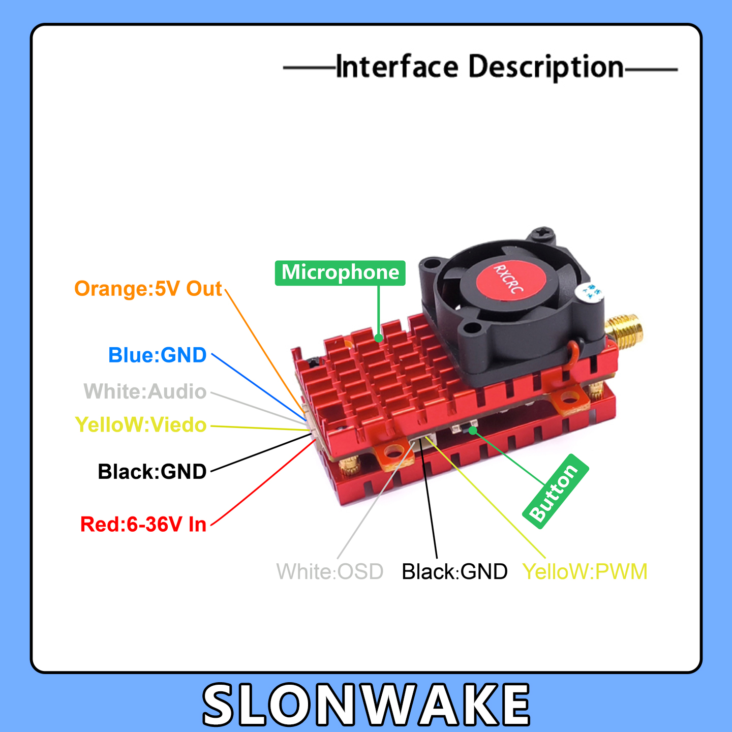 SLONWAKE 5,8G 2 Вт VTX FPV 180 – обзор и цена Drone Kf Rc