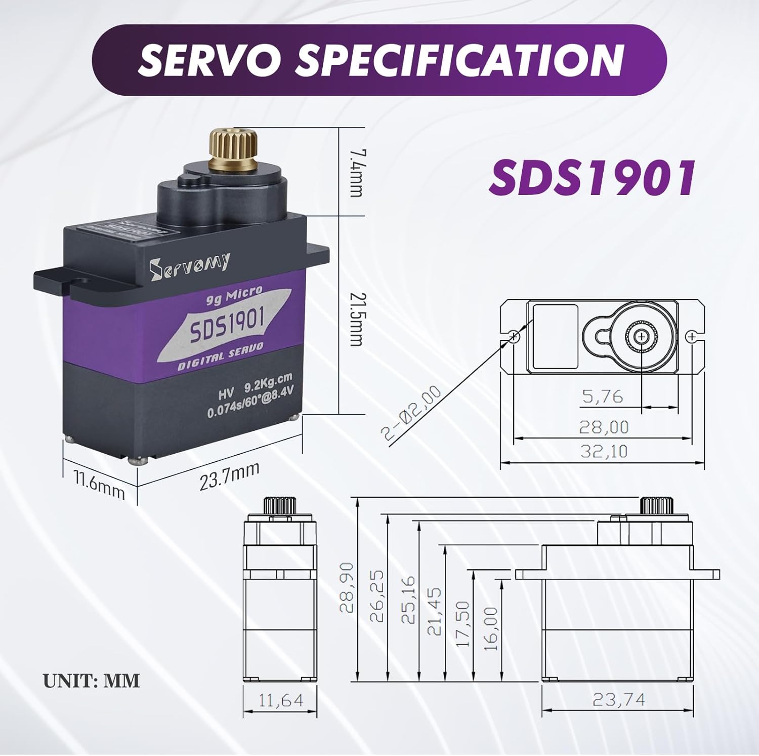 SERVOMY-SDS1901 Цифровой 9G ми – обзор и цена Rc Car Servo