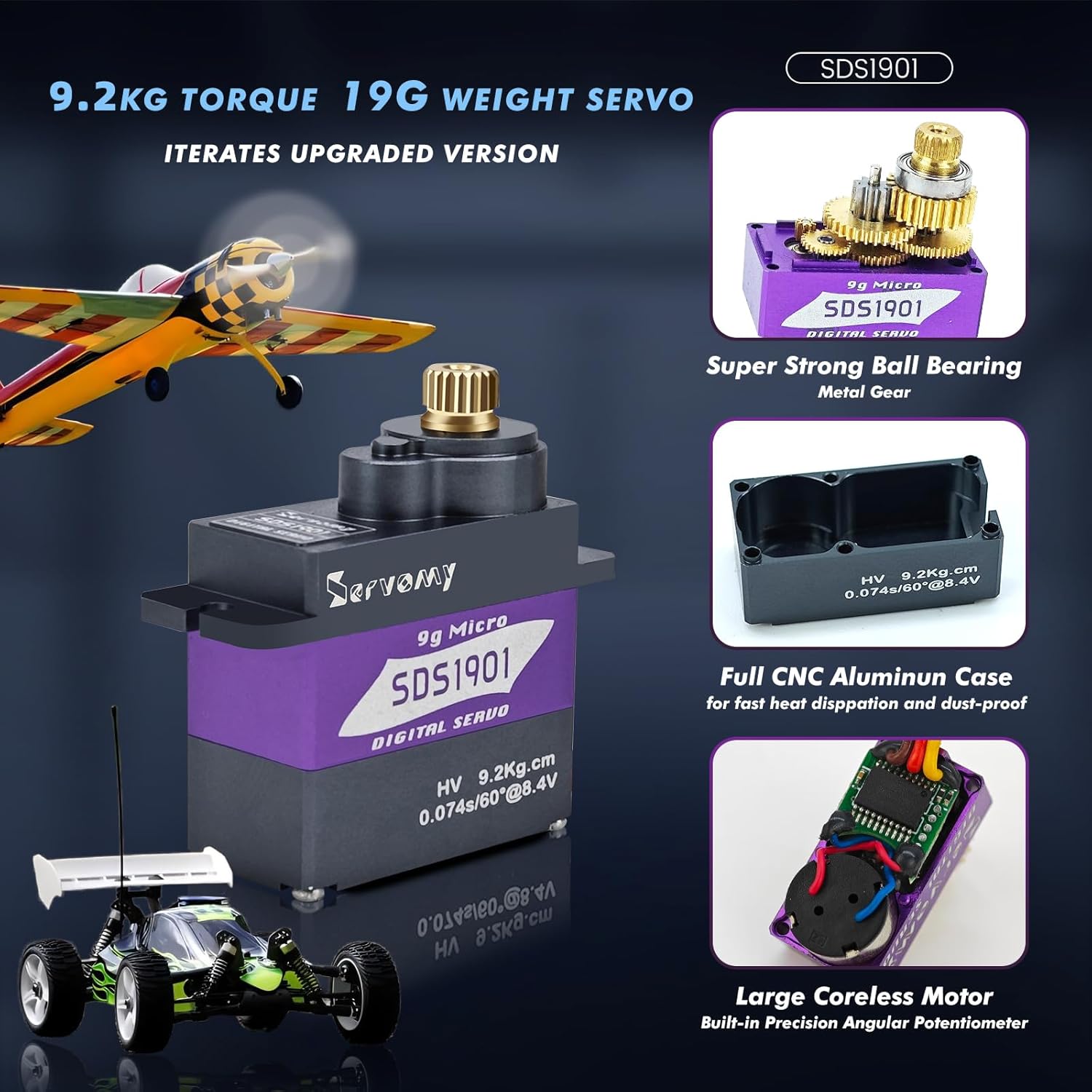 SERVOMY-SDS1901 Цифровой 9G ми – обзор и цена Rc Car Servo